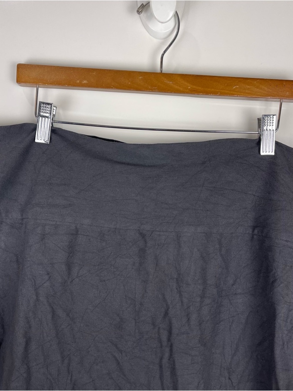 Eileen Fisher Woman Charcoal Gray Fold Over Pencil Skirt Mini Women's 1X Stretch - Picture 3 of 6